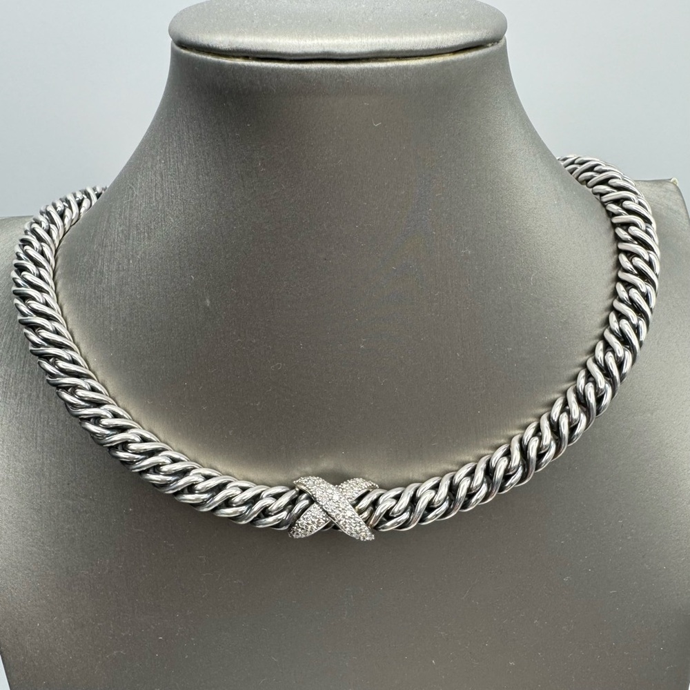 David Yurman Lyrica Diamond X Necklace